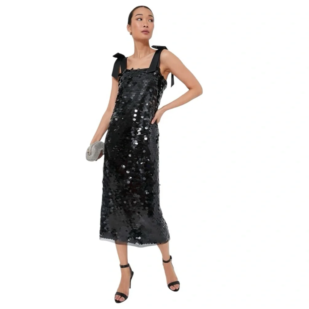 NWT Tuckernuck Jet Black Sequin Roxy Dress - Picture 1 of 9